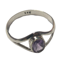 Load image into Gallery viewer, Amethyst Sterling silver ring sizes3, 4, 5, 6, 7, 8 (BR023)
