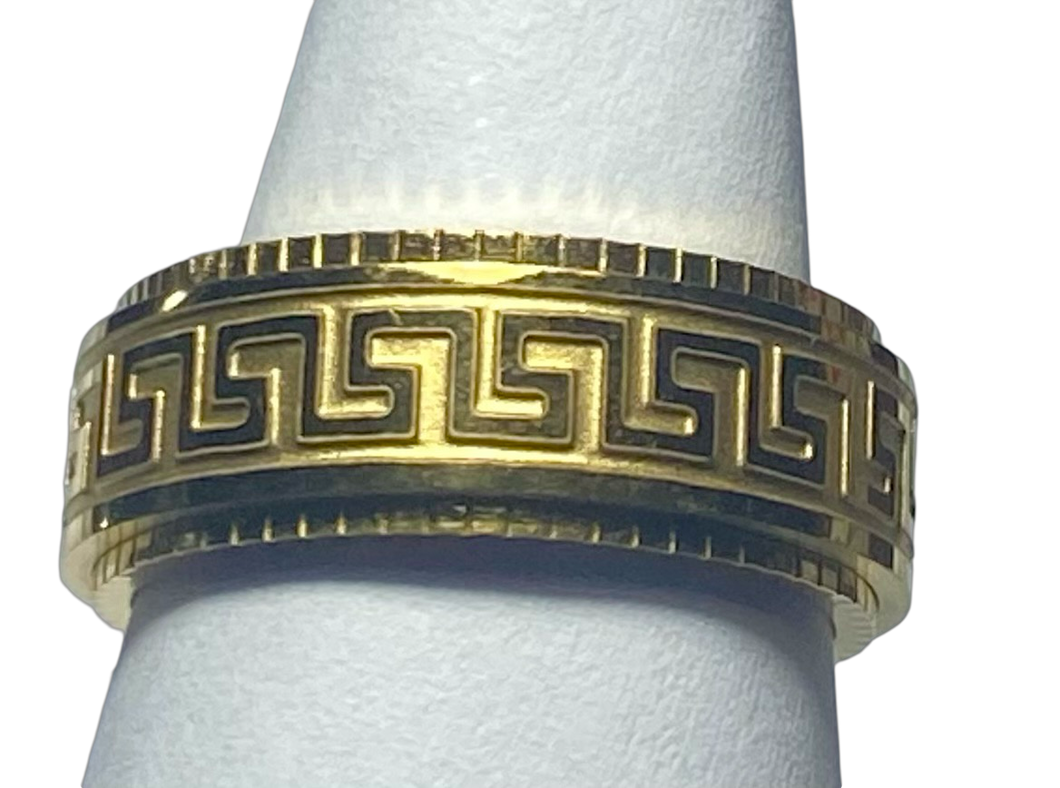 Fidget ring -  Gold ring with pattern fidget ring. FR200