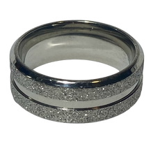 Load image into Gallery viewer, Stainless Steel - Silver sparkle ring.  Sizes 6, 7, 8, 9, 10, 12, 13. RW261
