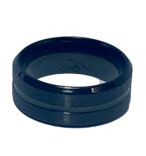 Load image into Gallery viewer, Stainless Steel - Black ring. Sizes 6, 7, 8, 9, 10, 11, 12, 13, 14  RW218
