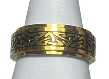 Load image into Gallery viewer, Fidget ring -  Gold Celtic fidget  ring.  Sizes 6, 7, 8, 9, 10, 11, 12, 13. FR77
