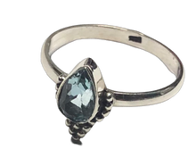 Load image into Gallery viewer, Blue Topaz Sterling silver ring sizes 3, 4, 5, 6, 7, 8, 9, 10, 11, 12, 13, 14 (BR028)
