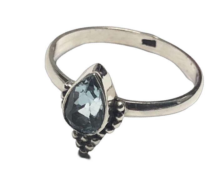 Blue Topaz Sterling silver ring sizes 3, 4, 5, 6, 7, 8, 9, 10, 11, 12, 13, 14 (BR028)