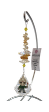 Load image into Gallery viewer, Jason Voorhees crystal suncatcher is decorated with citrine gemstones and come on this amazing large stand
