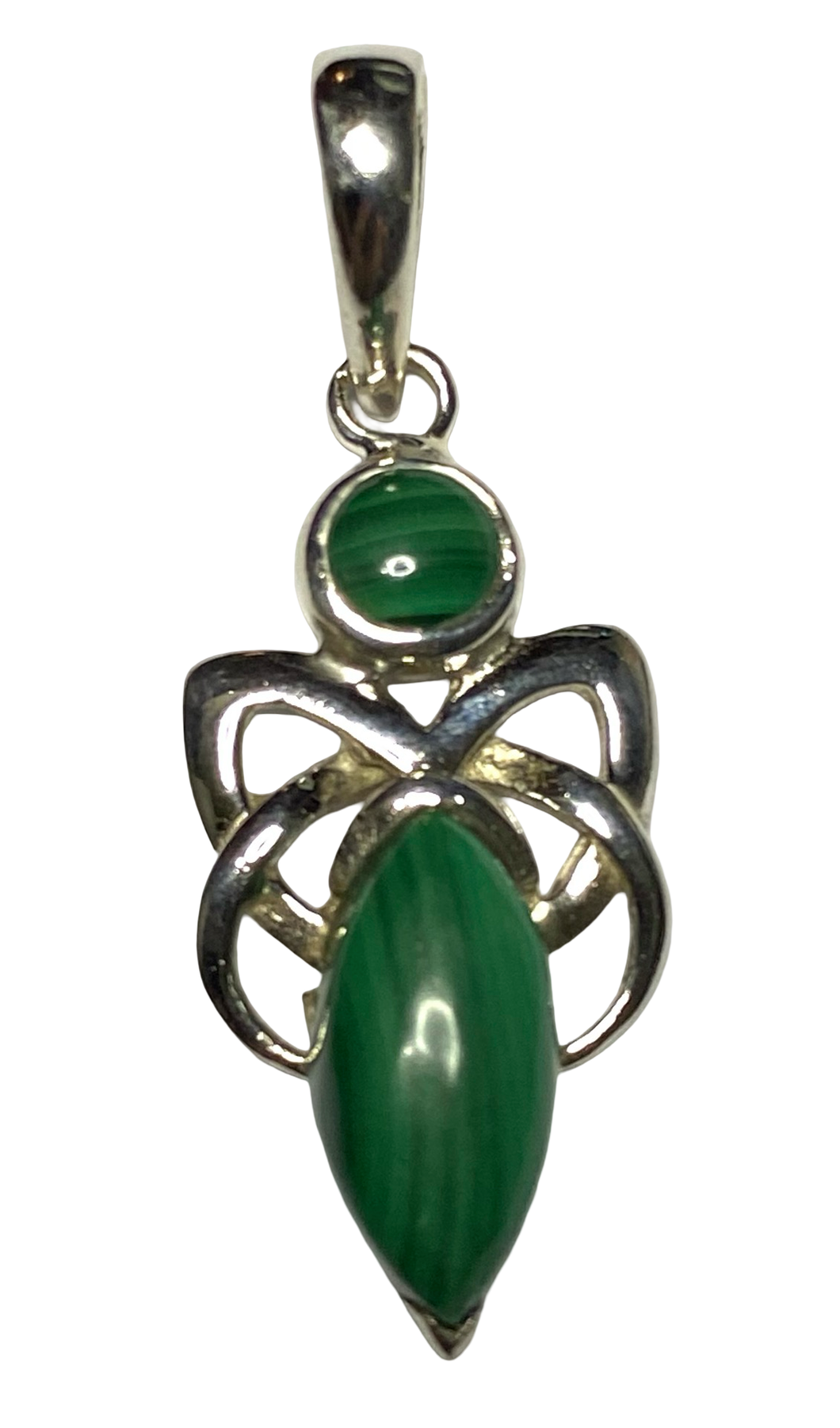 Malachite sterling silver pendant PN03