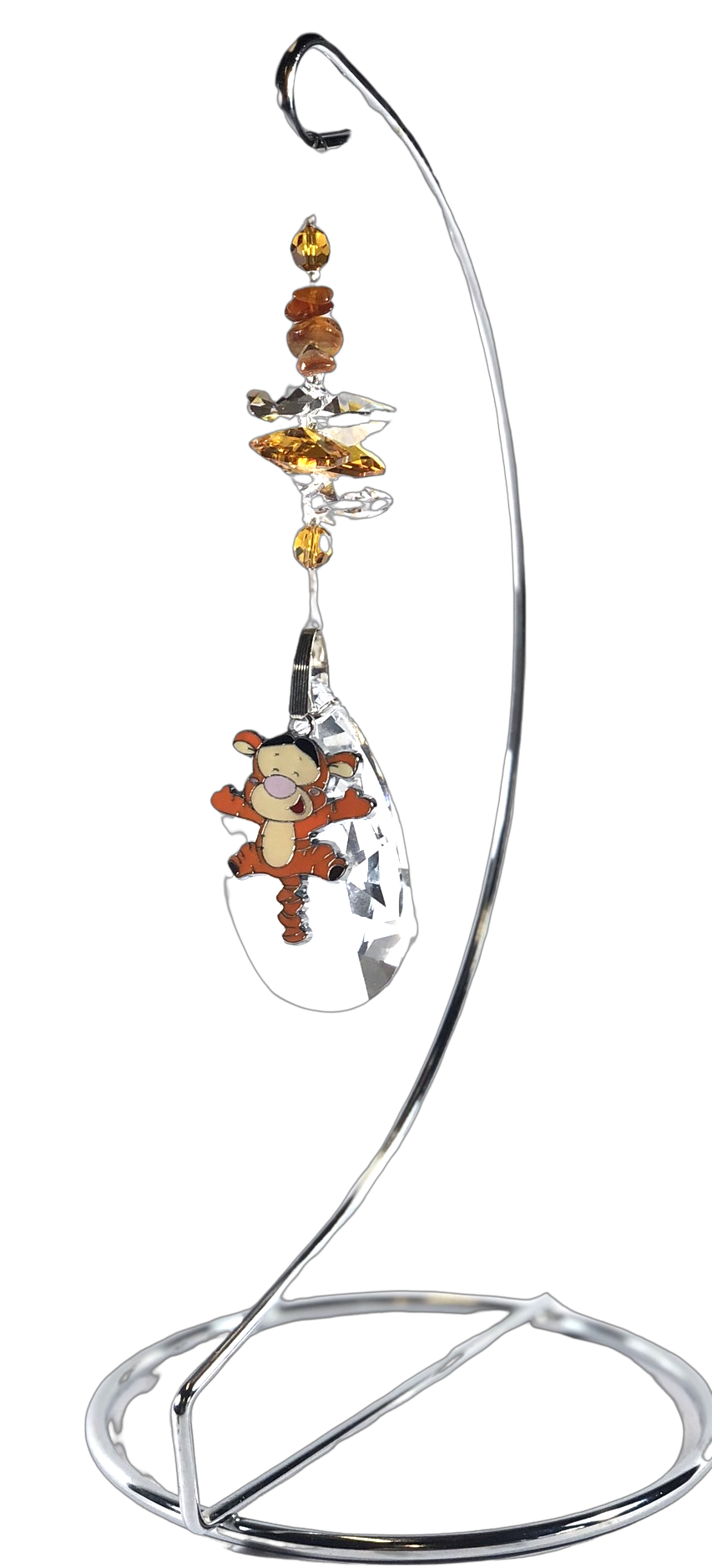 Winnie The Pooh - Tigger suncatcher is decorated with carnelian and come on this amazing stand.