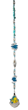 Load image into Gallery viewer, The Little Mermaid Flounder - crystal suncatcher, decorated with 50mm starburst crystal turquoise gemstone
