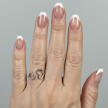 Load image into Gallery viewer, Sterling Silver - 2 Hearts ring. Sizes 6. AS40
