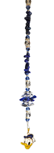 Load image into Gallery viewer, Donald Duck -  Disney crystal suncatcher, decorated with lapis lazuli gemstone.  Hangs Approx. 32cm
