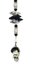 Load image into Gallery viewer, Demon slayer Tenya Ida - crystal suncatcher, decorated with snowflake obsidian gemstone
