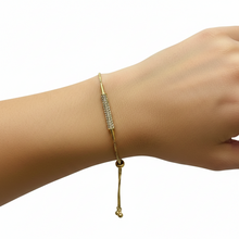 Load image into Gallery viewer, Gold Rhinestone Adjustable Bracelet BR22
