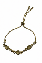 Load image into Gallery viewer, Gold Teardrop Rhinestone Adjustable Bracelet BR18
