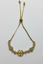 Load image into Gallery viewer, Gold yellow flower Rhinestone Adjustable Bracelet BR19
