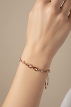Load image into Gallery viewer, Rose Gold Infinity Rhinestone Adjustable Bracelet BR09

