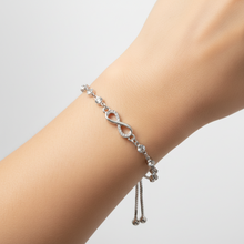 Load image into Gallery viewer, Silver Infinity Rhinestone Adjustable Bracelet BR08
