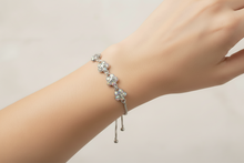 Load image into Gallery viewer, Silver &amp; Clear Rhinestone Adjustable Bracelet BR02
