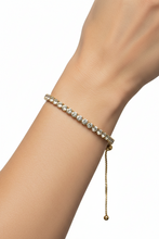 Load image into Gallery viewer, Gold Rhinestone Adjustable Bracelet BR17
