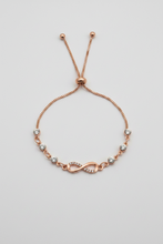 Load image into Gallery viewer, Rose Gold Infinity Rhinestone Adjustable Bracelet BR09

