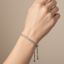 Load image into Gallery viewer, Silver Rhinestone Adjustable Bracelet BR16
