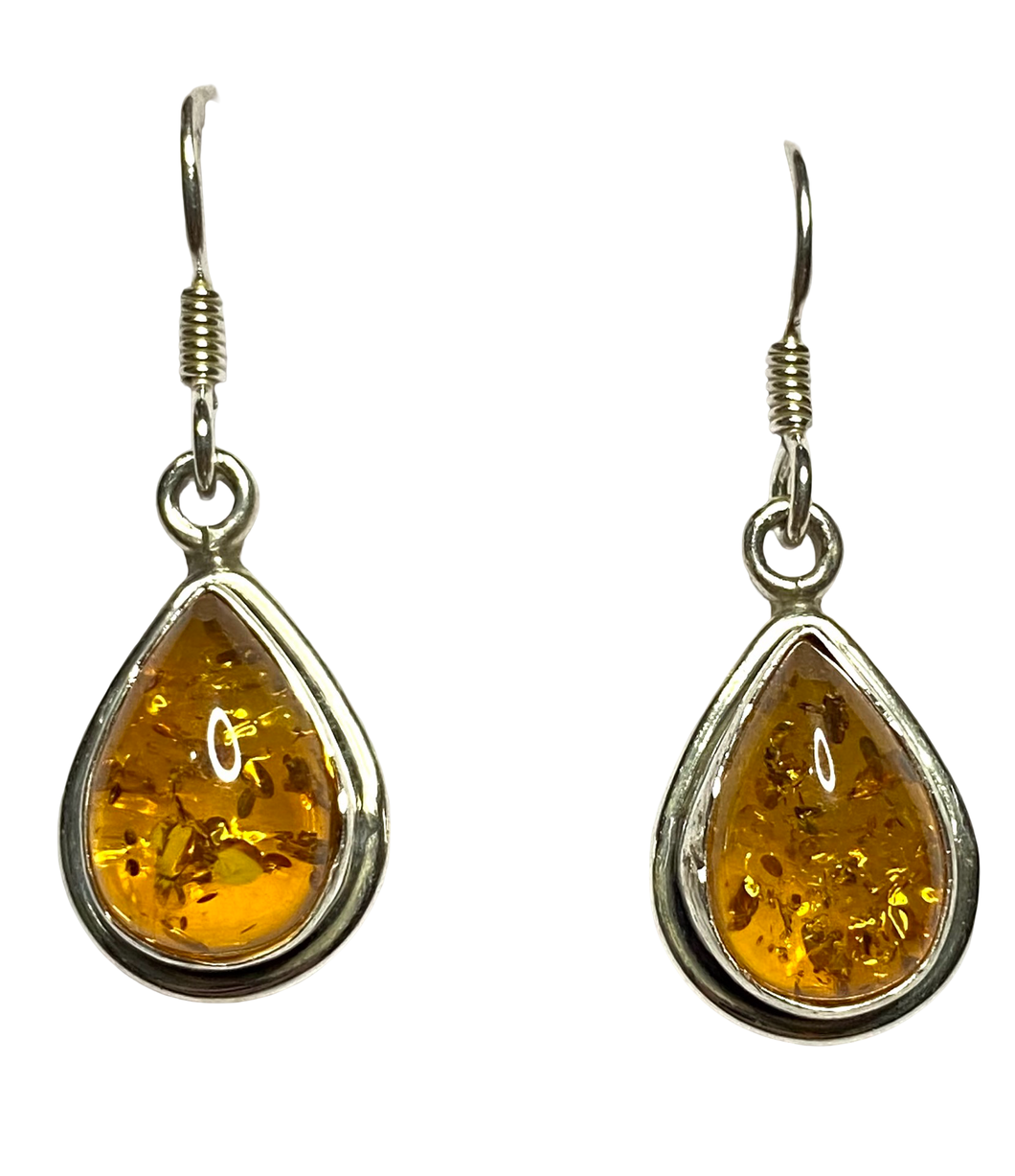 Amber sterling silver earrings ER109
