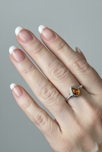 Load image into Gallery viewer, Amber Sterling Silver ring size  5, 6, 10, 11, 12, 13    BR055
