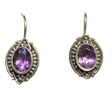 Load image into Gallery viewer, Amethyst sterling silver earrings ER137
