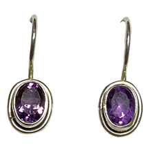 Load image into Gallery viewer, Amethyst sterling silver earrings ER139
