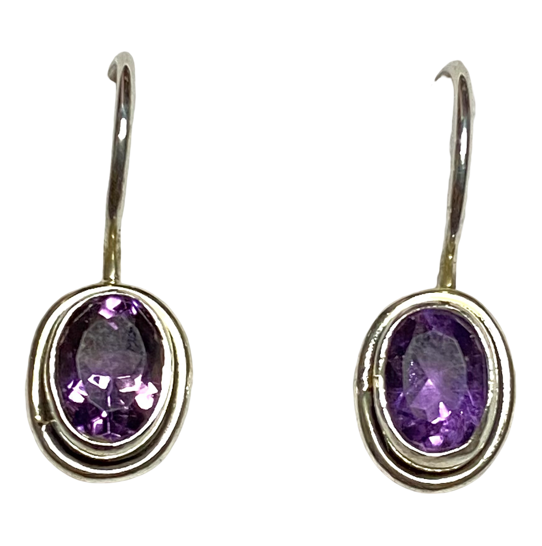 Amethyst sterling silver earrings ER139
