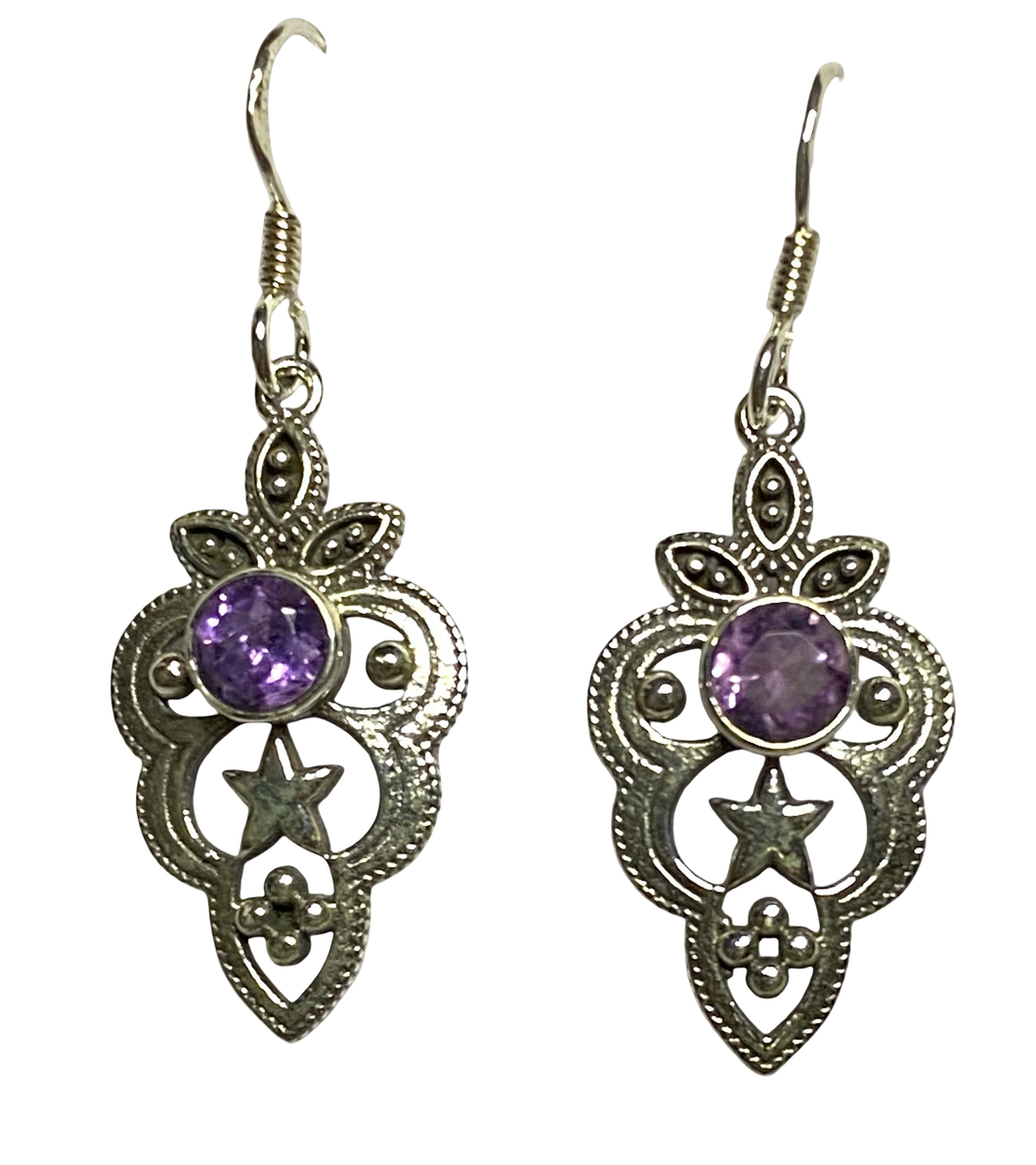 Amethyst sterling silver earrings   ER103