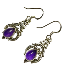 Load image into Gallery viewer, Amethyst sterling silver earrings ER118
