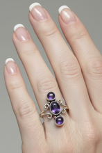 Load image into Gallery viewer, Amethyst Sterling Silver ring size   5, 6, 11, 12, 13  BR066
