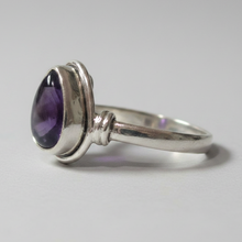 Load image into Gallery viewer, Amethyst Sterling silver ring sizes 5, 7, 9, 13, 14 (BR009)
