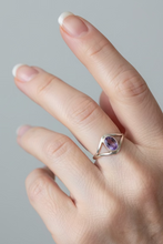 Load image into Gallery viewer, Amethyst Sterling silver ring sizes. 4, 5 (BR023)
