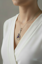 Load image into Gallery viewer, Amethyst snake sterling silver pendant PN65
