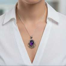 Load image into Gallery viewer, Amethyst sterling silver pendant PN50
