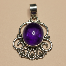Load image into Gallery viewer, Amethyst sterling silver pendant PN50
