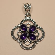 Load image into Gallery viewer, Amethyst sterling silver pendant PN64
