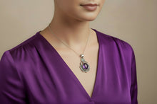 Load image into Gallery viewer, Amethyst sterling silver pendant PN95
