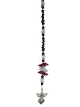 Load image into Gallery viewer, Angel Crystal Suncatcher decorated with garnet gemstones CH15
