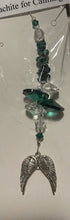 Load image into Gallery viewer, Angel Wings Suncatcher decorated with amethyst gemstones CH248
