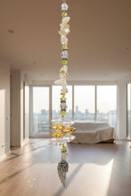 Load image into Gallery viewer, Angel Wings Crystal Suncatcher decorated with amethyst gemstones CH107
