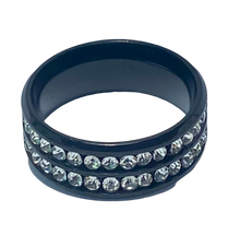 Load image into Gallery viewer, Stainless Steel - Black sparkle ring.  Sizes  5, 6, 8, 10, 11, 12, 14.  RW234
