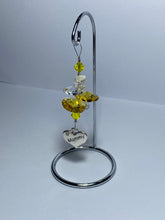 Load image into Gallery viewer, Mummy malachite gemstone suncatcher on a small stand  SH131
