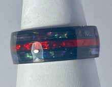 Load image into Gallery viewer, Stainless Steel -Black with red shell  size 6, 7, 8, 9, 10, 11, 14 RW211
