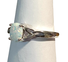 Load image into Gallery viewer, Sterling Silver - Opal (man made) ring. Sizes 4, 12, 13, 14.  SS256
