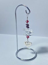 Load image into Gallery viewer, Daddy crystal &amp; garnet gemstone suncatcher on a small stand  SH93
