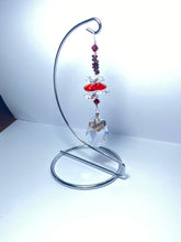 Load image into Gallery viewer, Nana garnet gemstone suncatcher on a medium stand  SH143
