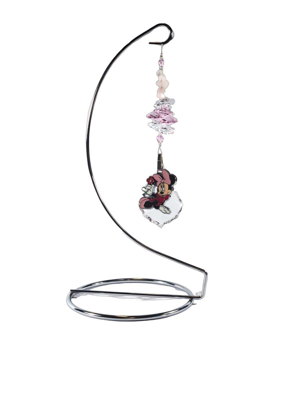 Minnie Mouse - Disney crystal suncatcher is decorated with rose quartz gemstones and come on this amazing stand.