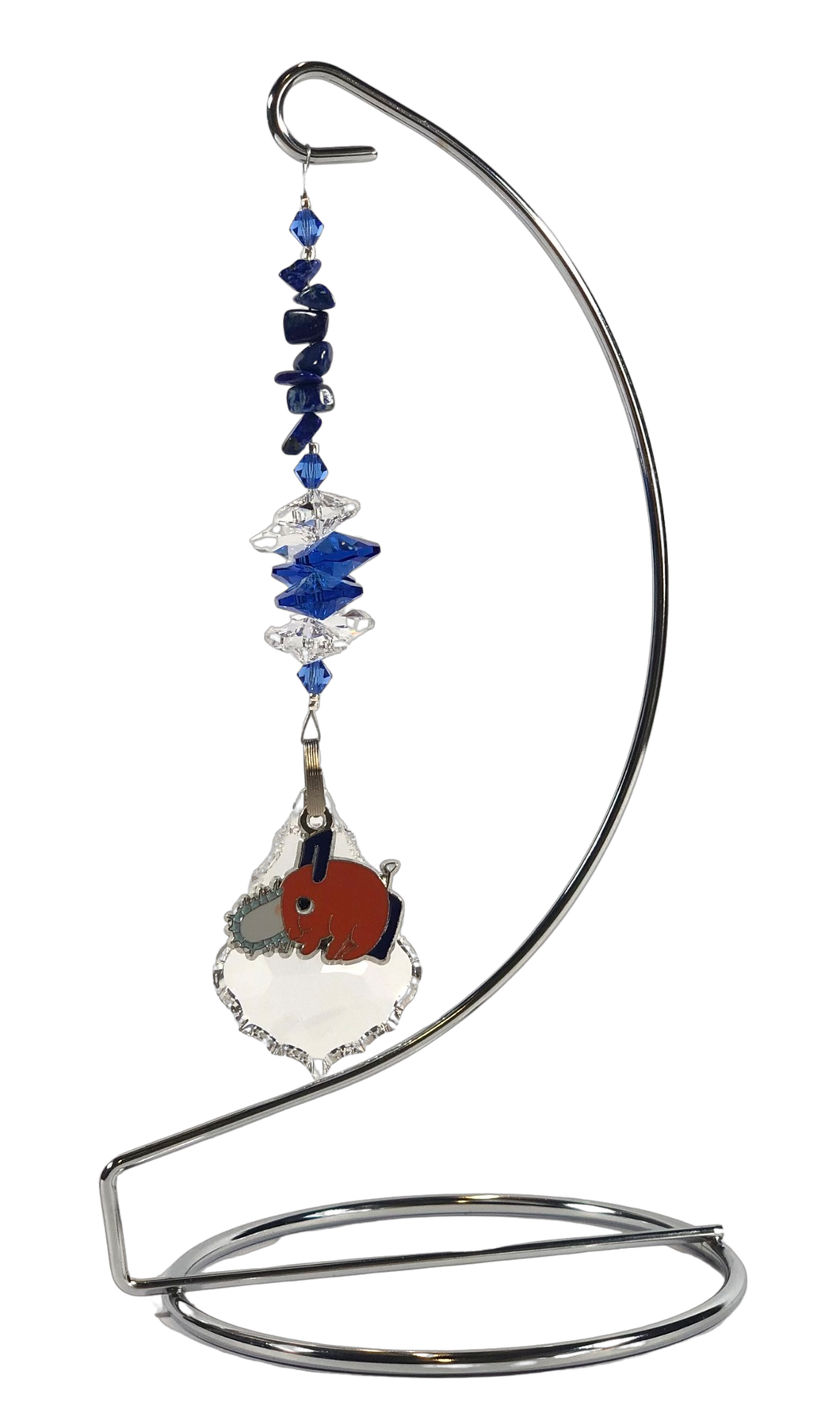 Chainsaw Man - Pocita crystal suncatcher is decorated with lapis lazuli gemstones and come on this amazing stand.