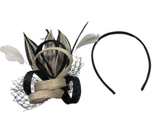 Load image into Gallery viewer, Stunning Cream &amp; Black Fascinator    (FS041)
